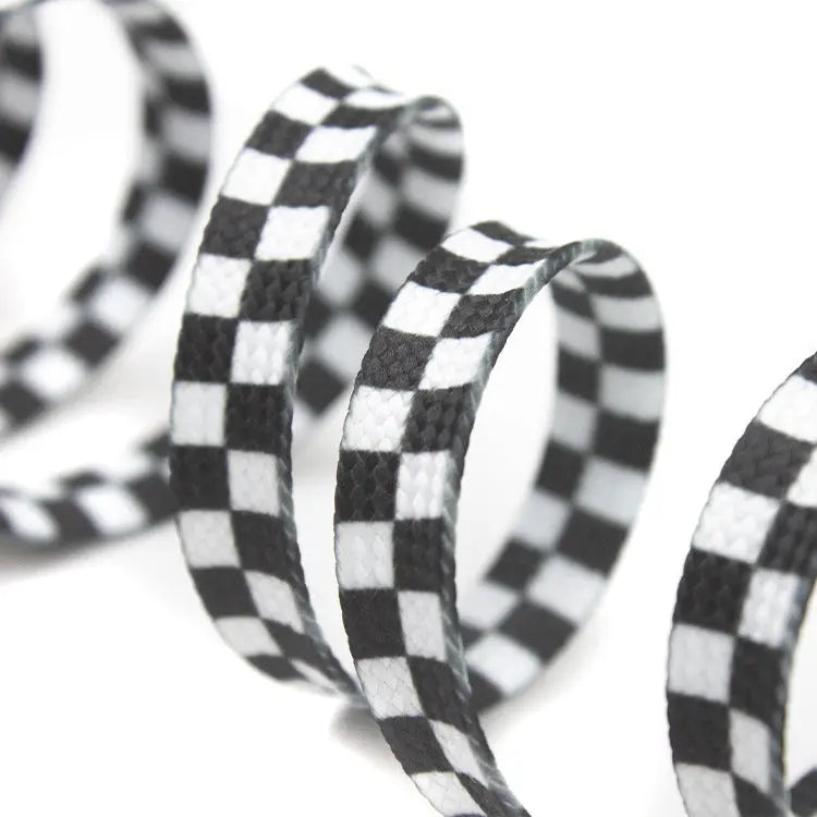 1 pair 140cm checkerboard print sneaker/samba shoelaces