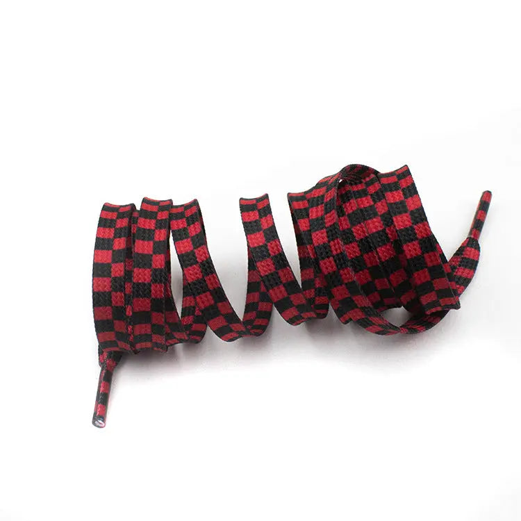 1 pair 140cm checkerboard print sneaker/samba shoelaces
