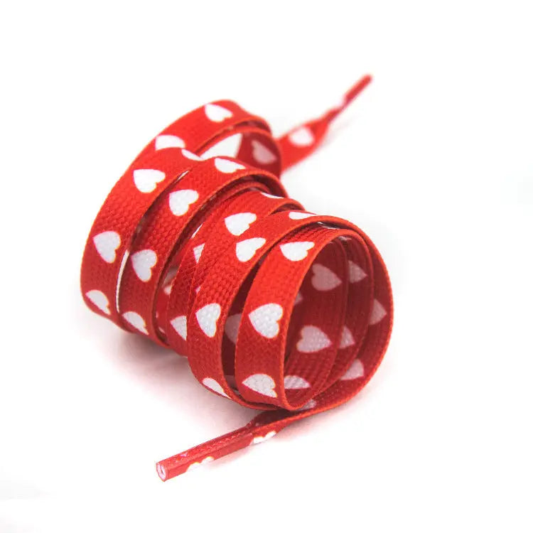 1 pair 140cm heart pattern sneaker shoelaces