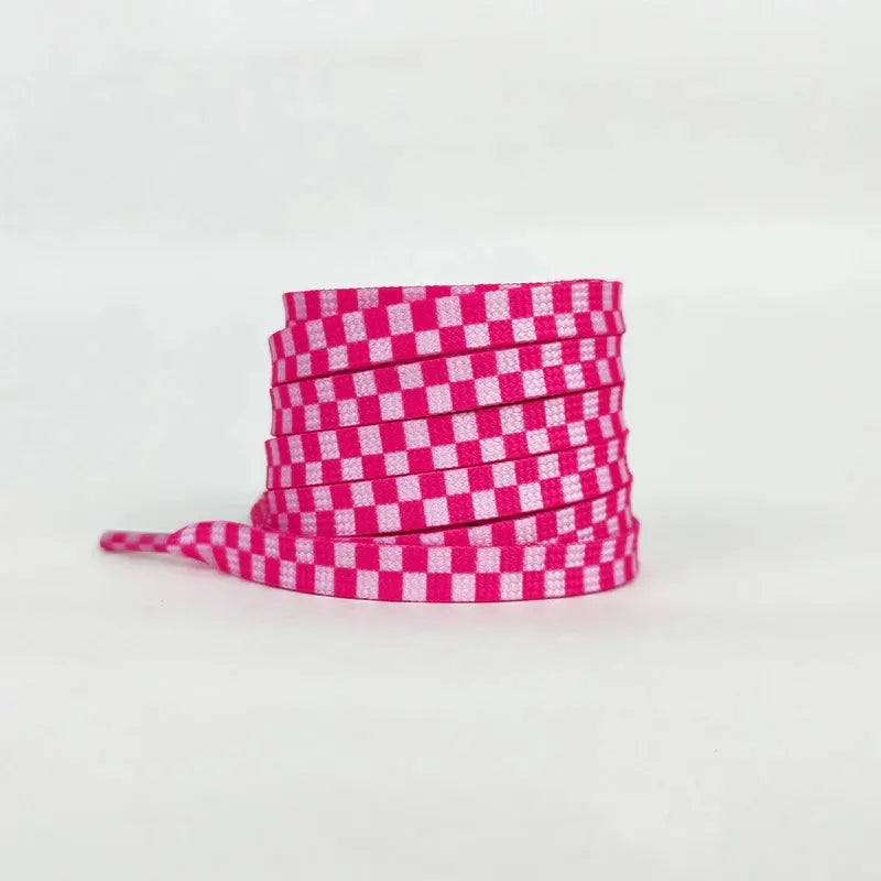 1 pair 140cm checkerboard print sneaker/samba shoelaces