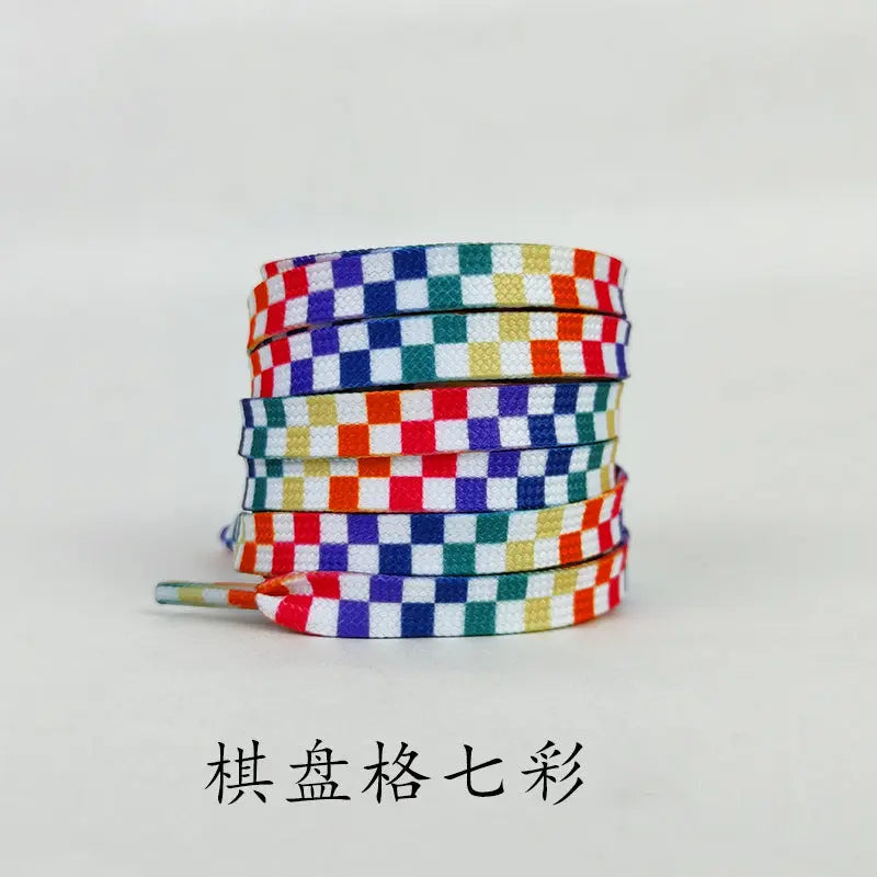 1 pair 140cm checkerboard print sneaker/samba shoelaces