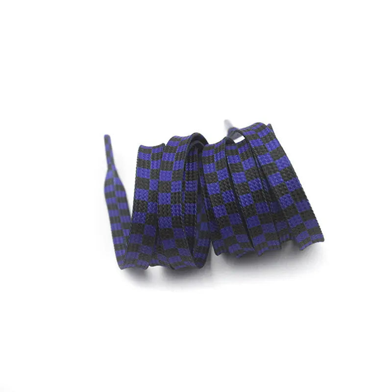 1 pair 140cm checkerboard print sneaker/samba shoelaces