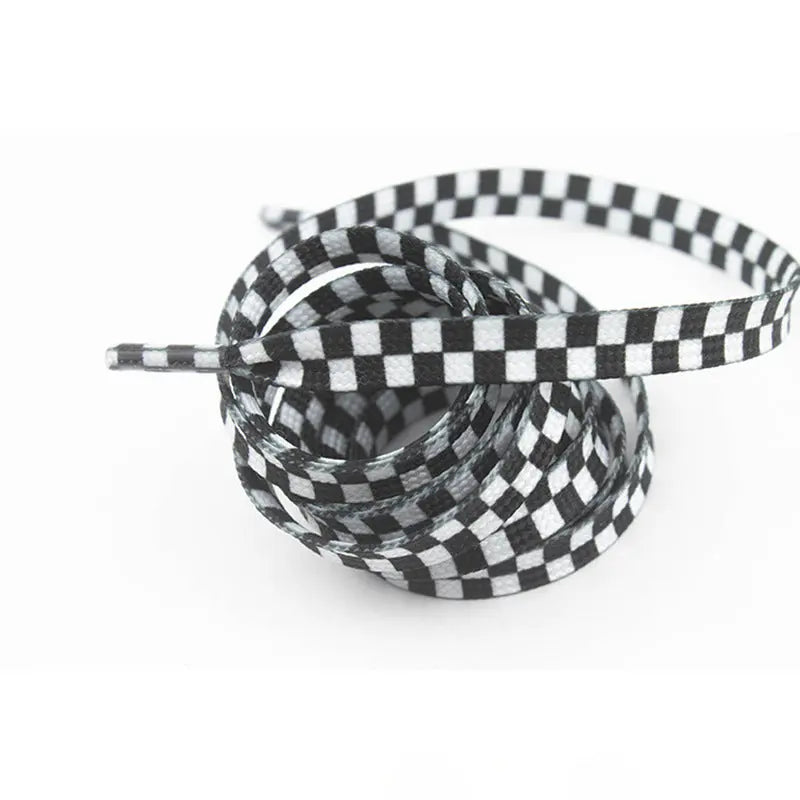 1 pair 140cm checkerboard print sneaker/samba shoelaces