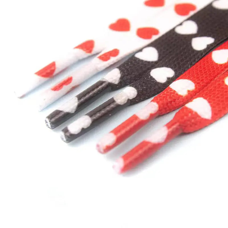 1 pair 140cm heart pattern sneaker shoelaces