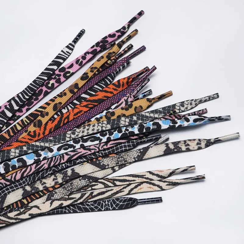 1 pair 140cm leopard print sneaker/samba shoelaces