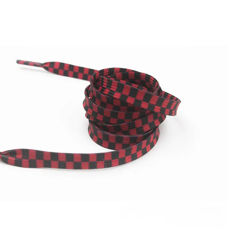 1 pair 140cm checkerboard print sneaker/samba shoelaces
