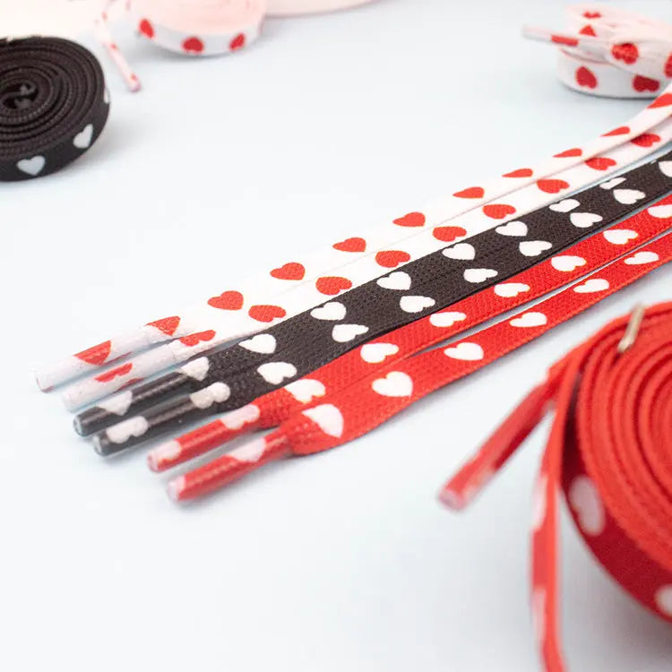 1 pair 140cm heart pattern sneaker shoelaces