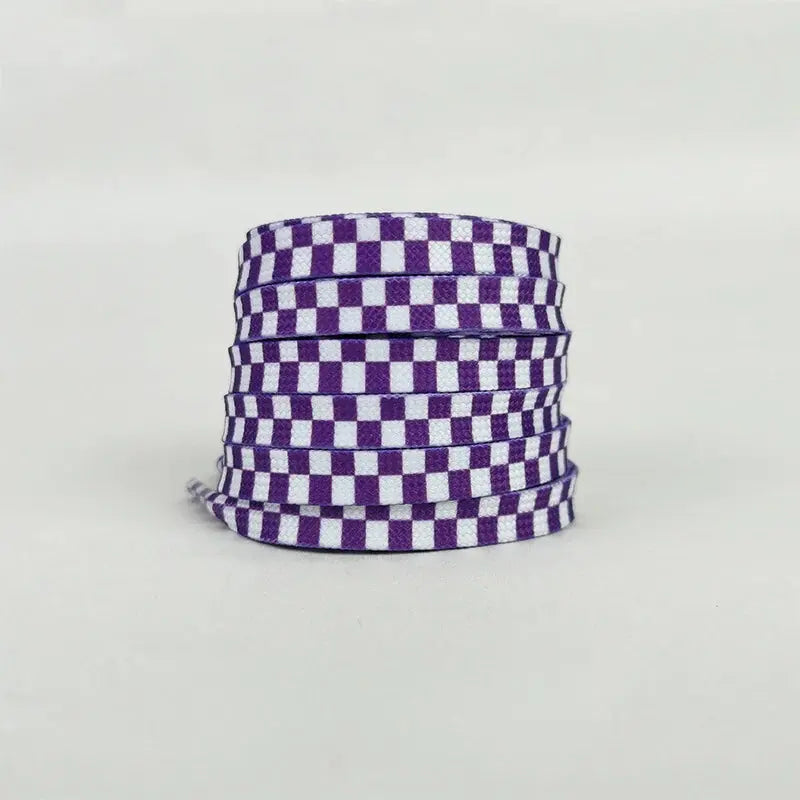 1 pair 140cm checkerboard print sneaker/samba shoelaces Popscrew