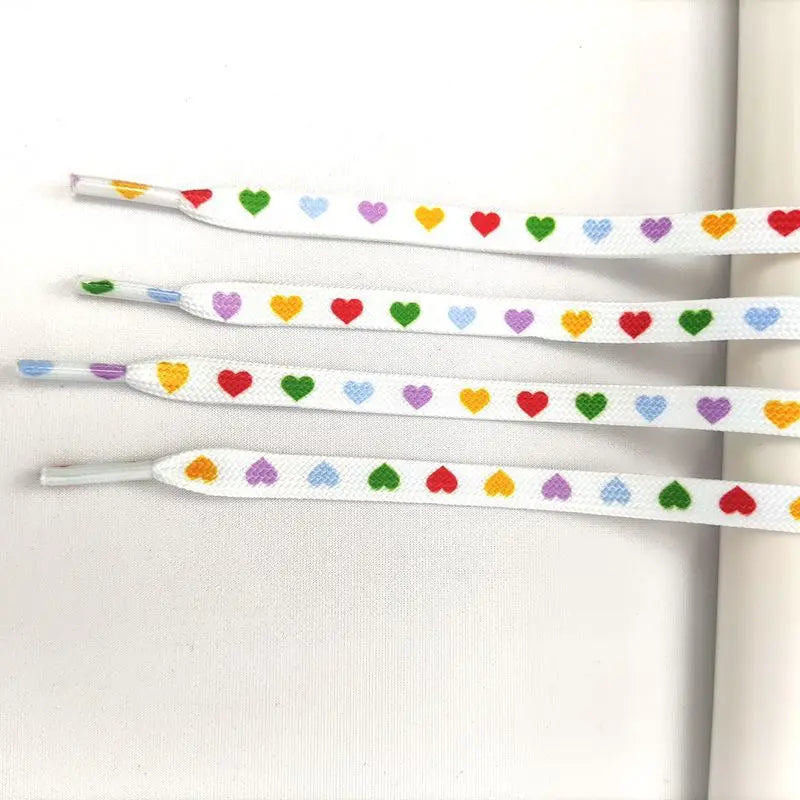 1 pair 140cm heart pattern sneaker shoelaces