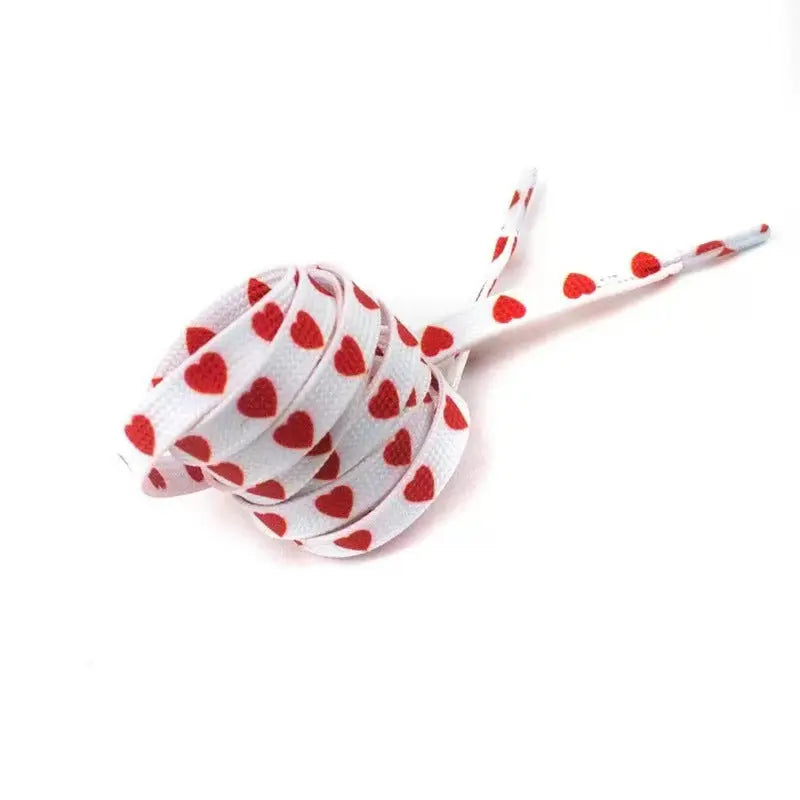 1 pair 140cm heart pattern sneaker shoelaces