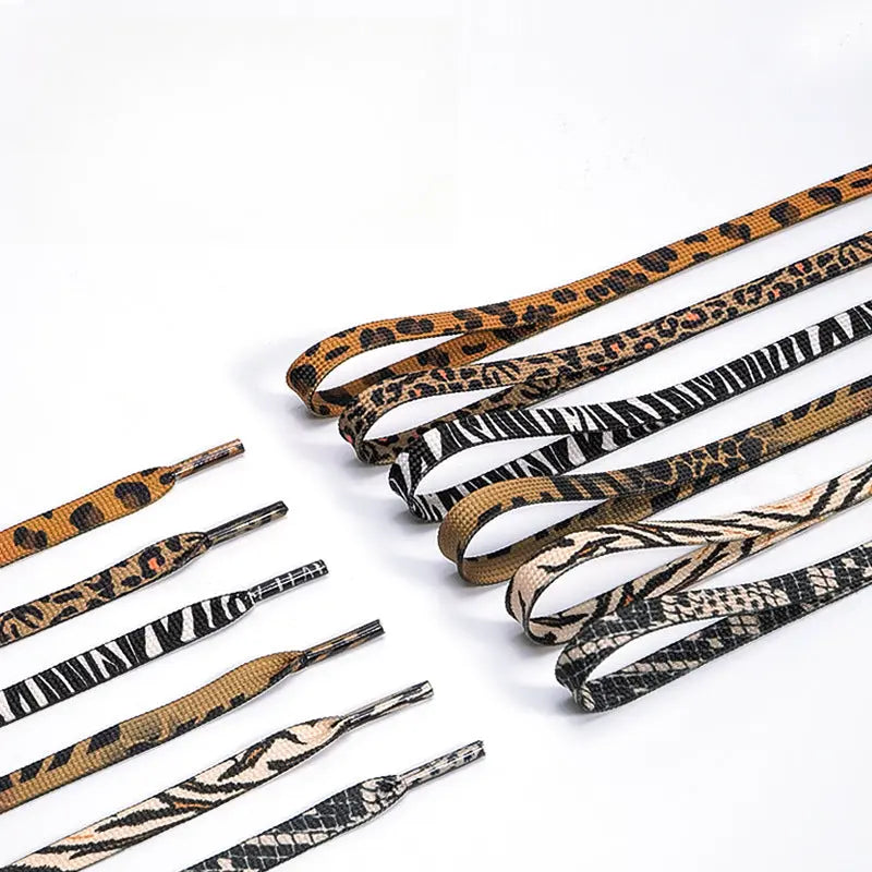 1 pair 140cm leopard print sneaker/samba shoelaces Popscrew