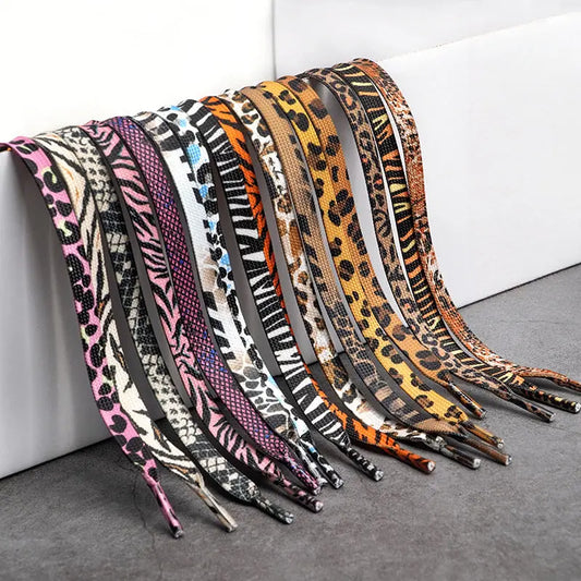 1 pair 140cm leopard print sneaker/samba shoelaces Popscrew